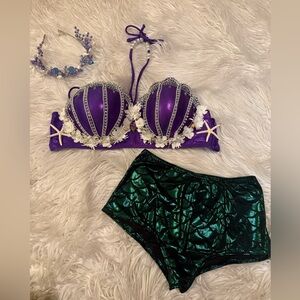 Handmade custom mermaid bra outfit